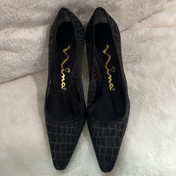 BOGO Black mesh 3 inch high heels by Nina size 6.5 Celebration coquette modern - Picture 5 of 6